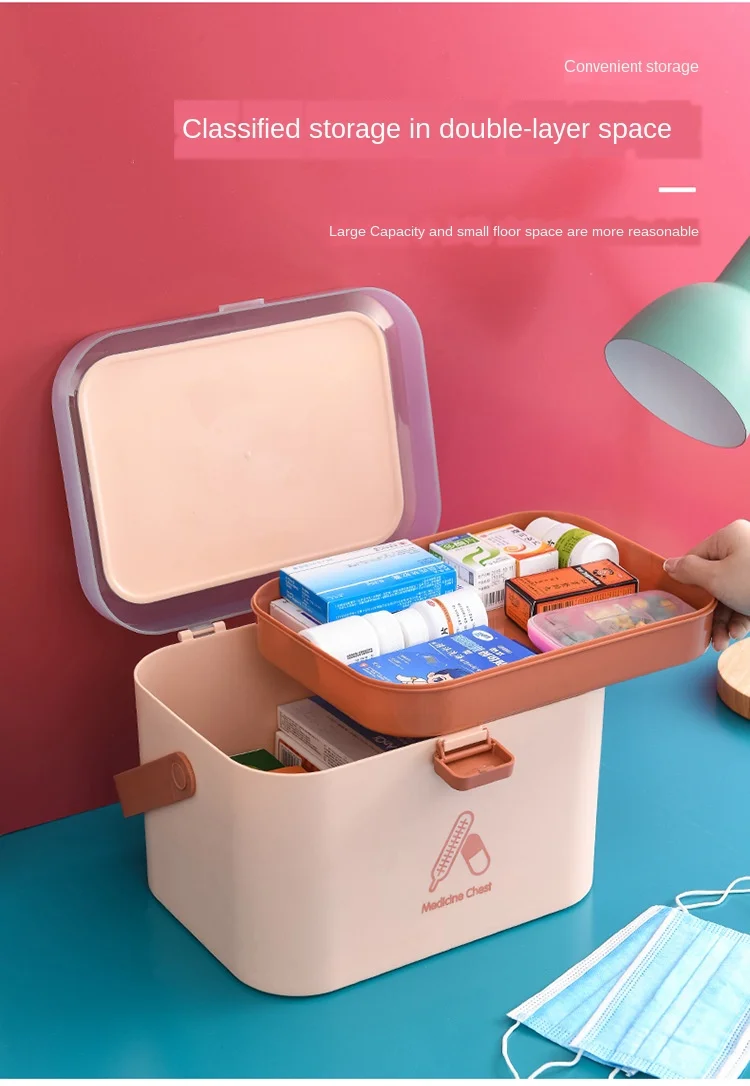 Home Care Medicine Box Portable Large First Aid Medicine Box Travel Plastic Medicine Box Multi-layer Medicine Storage Box