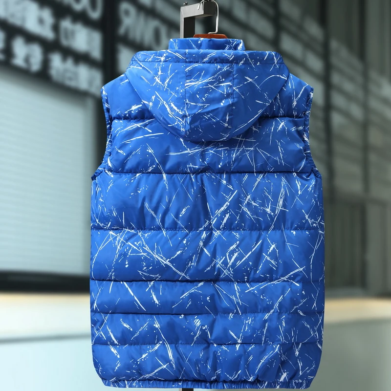 6XL 8XL 10XL модный жилет с капюшоном, мужской утепленный жилет с хлопковой подкладкой, мужская куртка без рукавов со съемным капюшоном, плюс размер