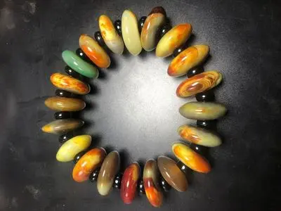 Натуральный Синьцзян Гоби красочный агат камень ручной Струны для мужчин и женщин - Цвет камня: A