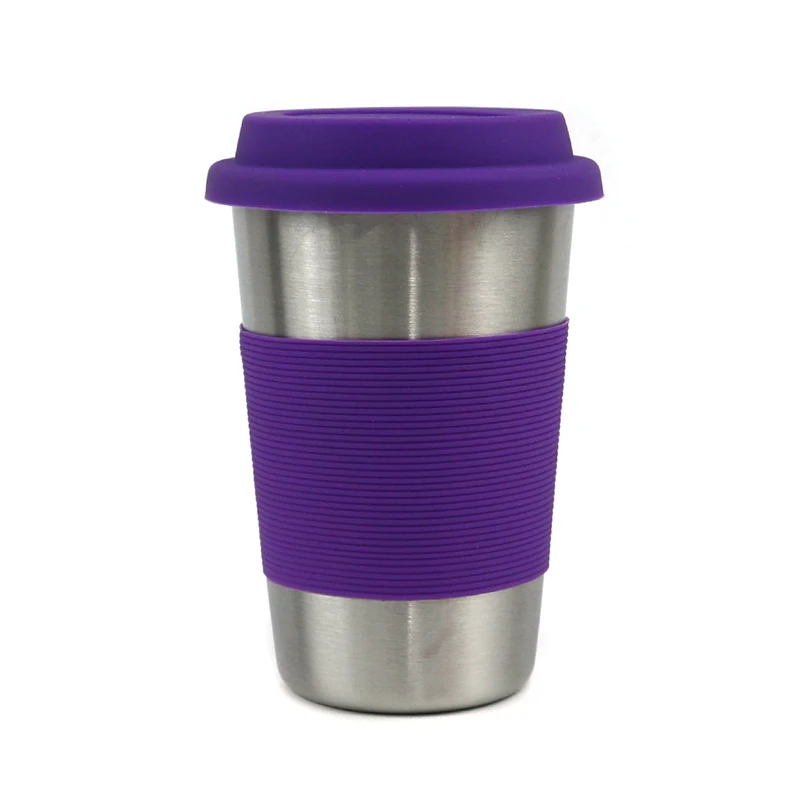 B Beer Mug Stainless Steel With Silicone Cover 500ml Anti-fall Portable Durable Lightweight Water Cup - Цвет: B