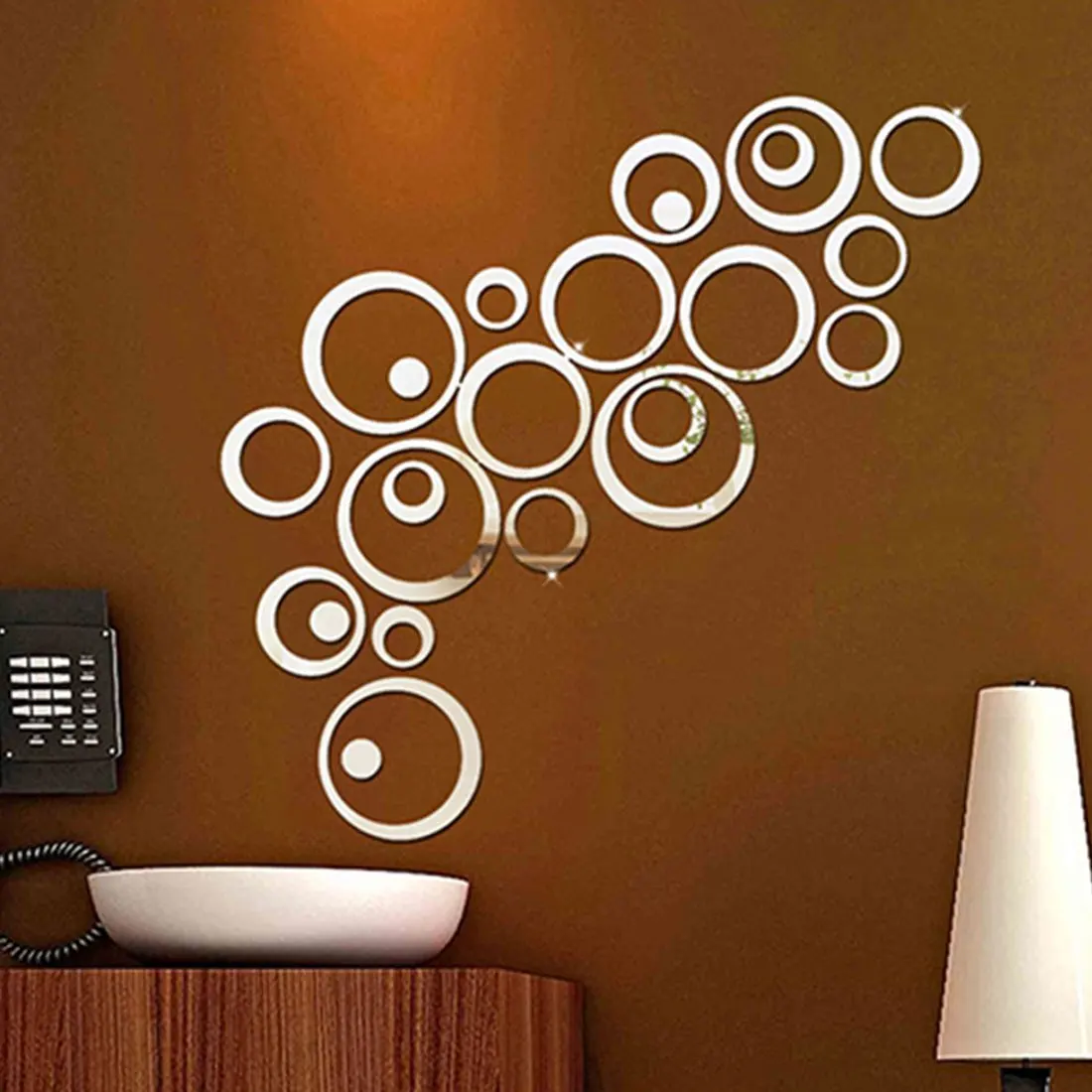 3D DIY Circles Stickers Acrylic Polka Dots Circle Wall Stickers For