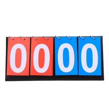 

Basketball Count Down Table Tennis Scoreboard Flip 4 Digit Team Sport Football Competitions Foldable Double-sided Ring Manual