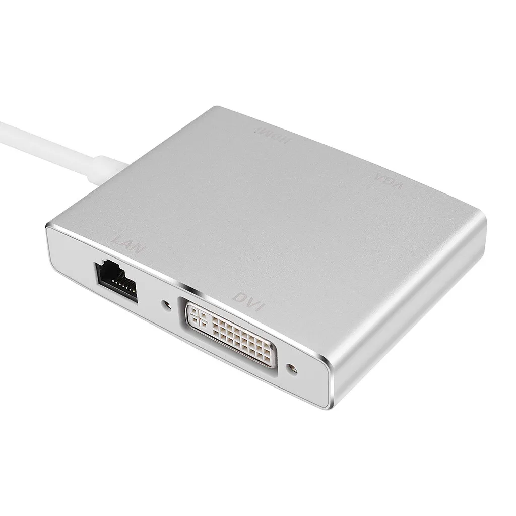 USB 3,0-DVI VGA HDMI HD LAN Ethernet RJ45 гигабит 4 в 1 конвертер адаптер для портативного компьютера ноутбука Тип C концентратор# E30