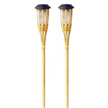 

2pcs Useful Solar Torch Lights Landscape Pathway Lights Solar Bamboo Torch Lights Solar Lawn Lamps for Garden Courtyard