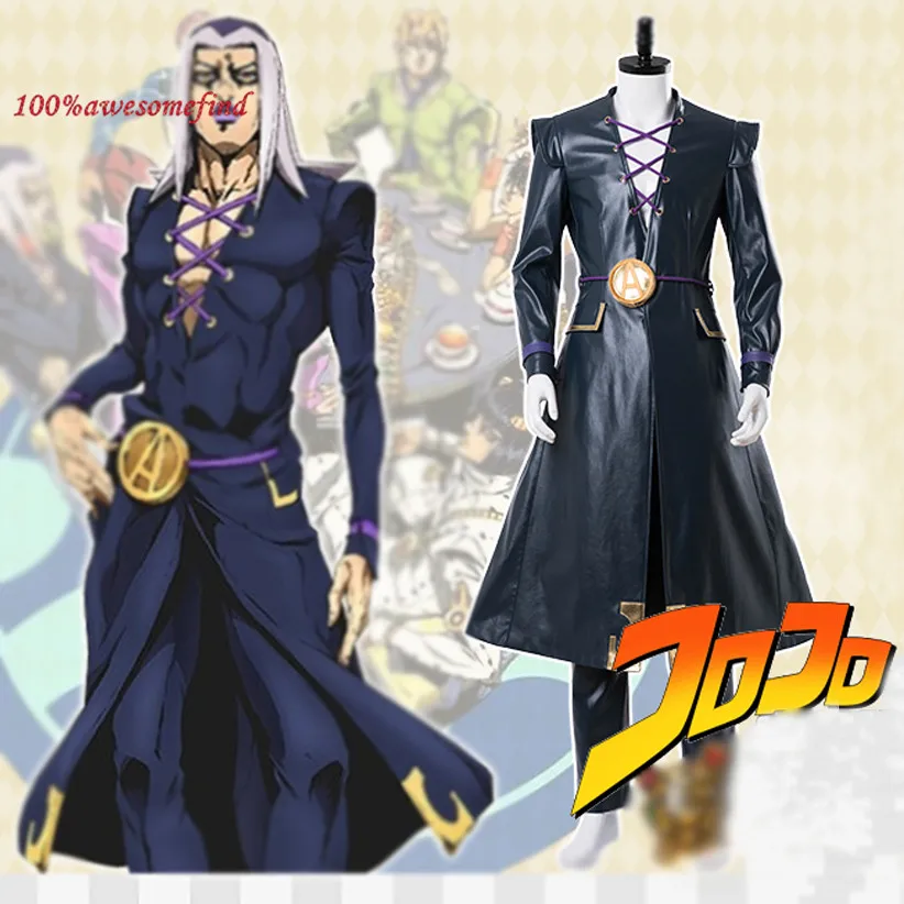 JoJo Jojo невероятное приключение Золотой ветер Сьерра-Леоне Abbacchio костюм на Хэллоуин костюм Для мужчин взрослых женская куртка из искусственной кожи костюм пальто - Цвет: male size full set
