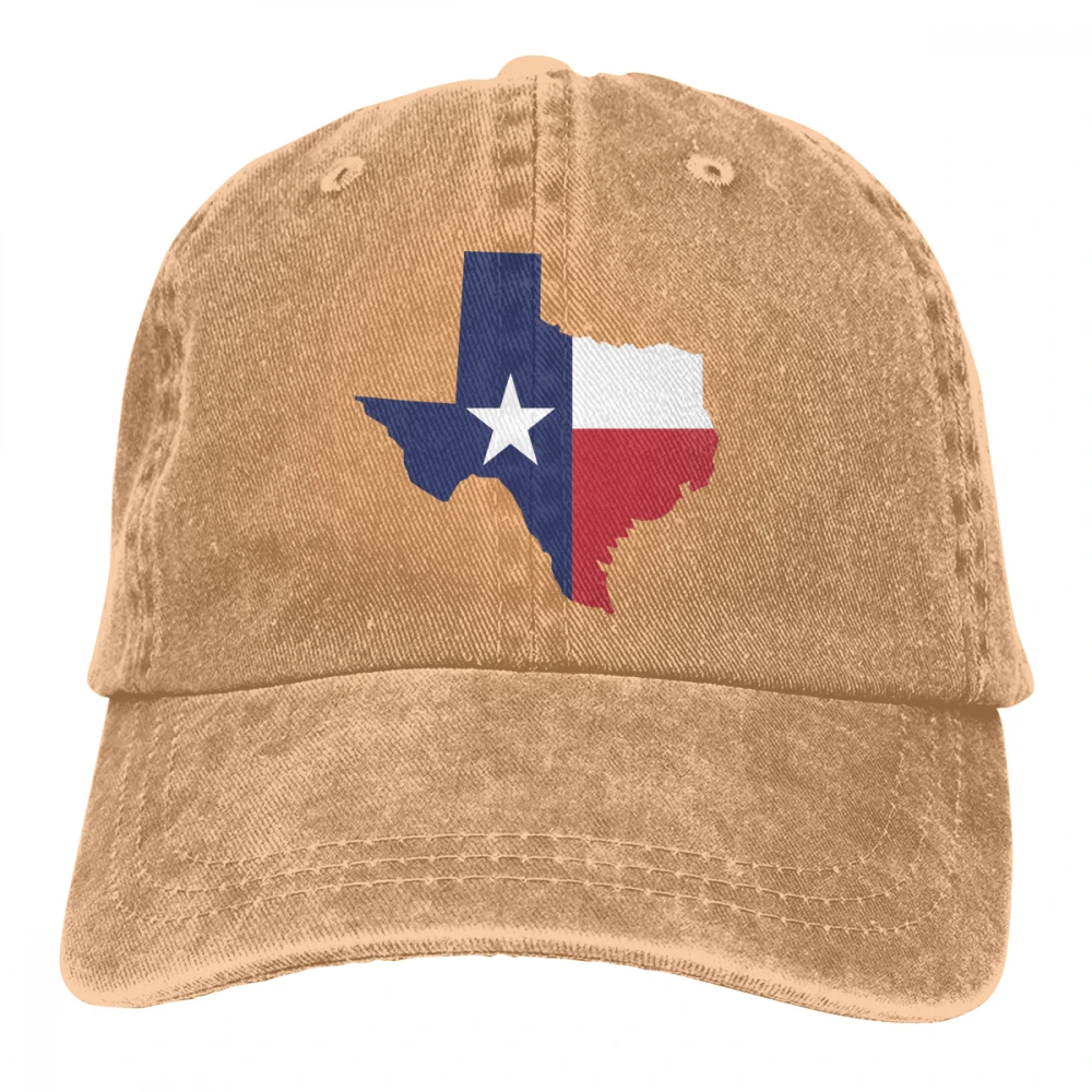 Texas форма флаг Casquette натуральный унисекс Мужские Женские джинсовые бейсболка с ремешком кепки Регулируемый Гольф папа шляпа