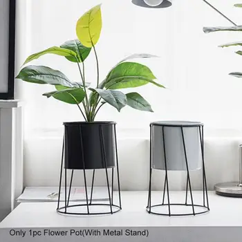 

Nordic Style Creative Metal Flower Pot Indoor Balcony Desktop Planters Outdoor Metal Stand Flower Pot Plant Container Nursery