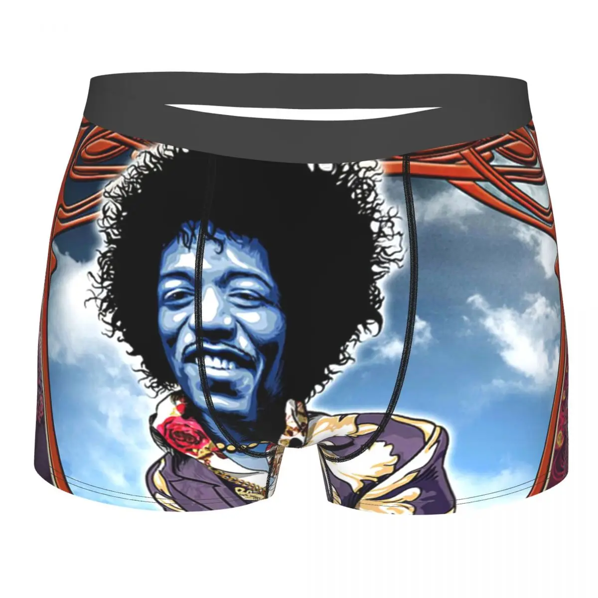 Psychadelic Jimi Underpants Breathbale Panties Male Underwear Print Shorts Boxer Briefs