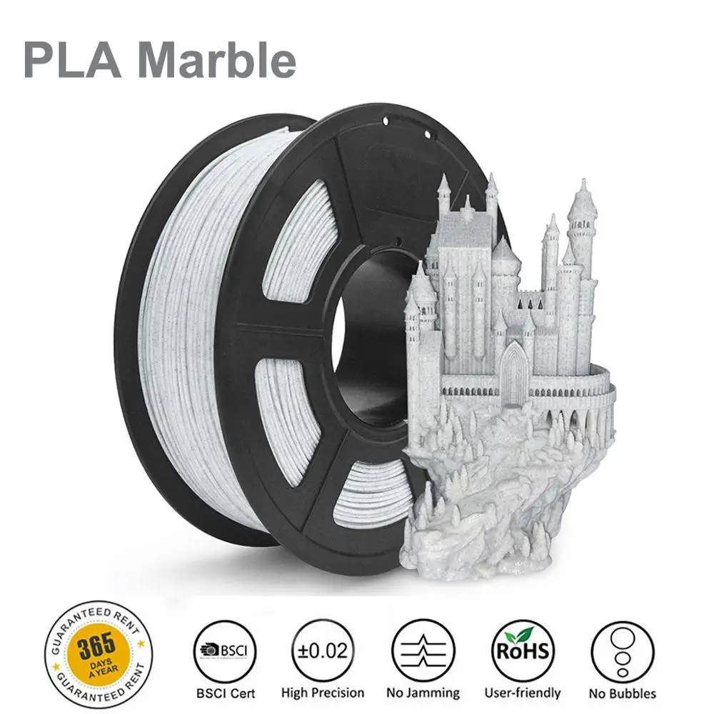 

SUNLU 1.75MM 1KG Rock Texture Marble Color PLA 3d Printer Filament 3D Printer Printing Filament Dimension Accuracy +/-0.02mm
