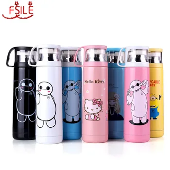 

350/500ml Double Wall Stainless Steel Thermos Bottle For Water Vacuum Cute Cartoon Thermo Mug For Kids Couple Gift