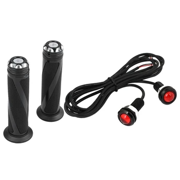 

2Pcs Eagle Eye Led Light 18Mm Dia. Car Vehicle Backup Signal Light Red & 1 Pair 7/8 Cnc Motorcycle Grips Handlebar Gel Aluminum