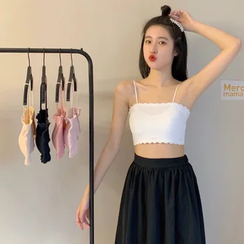 

Photo Shoot Camisole Seemless Beauty Back Base Wavy Wrap-Around No Steel Ring With Chest Pad Tube Top