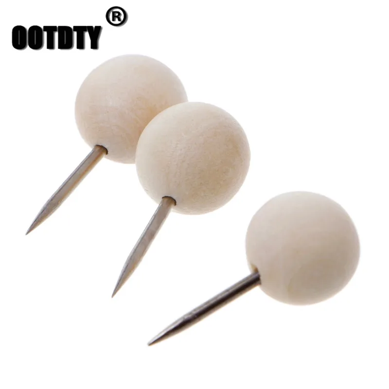 60 шт./компл. круглый деревянный thumtack креативный декоративный Рисунок Push Pins деревянная головка дропшиппинг