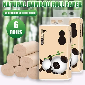 

6 Rolls Toilet Paper Tissue 4 Layer Soft Skin-Friendly Safe for Bathroom Home New HG99