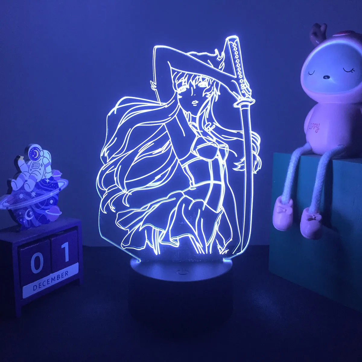 cat night light 3d Lamp Anime Future Diary Nightlight for Kids Bedroom Decor Bedside lamp Birthday Gift Waifu Manga Led Light Yuno Gasai childrens night lights