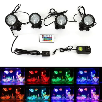 

1Set 36 LED Underwater Spotlight IP68 Waterproof LED Lamp with Remote Control for Garden Aquarium Landscape Tank Fountains Pond