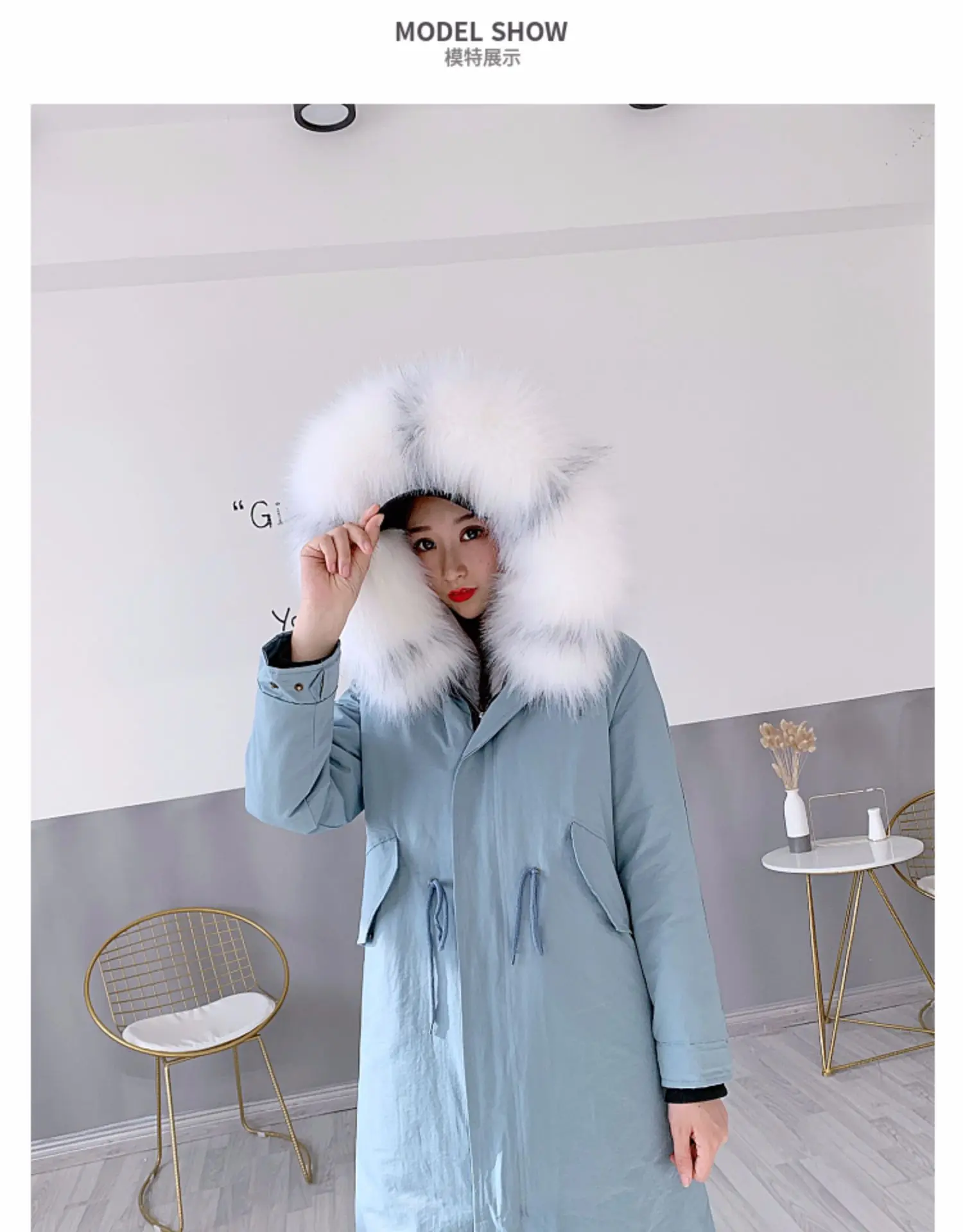 AYUNSUE, женская шуба, Длинная зимняя куртка, женская шуба из искусственного меха, съемная подкладка из искусственного лисьего меха, парки Mujer J3612
