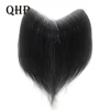 Men Toupee 2.5x16cm 100% India Human Hair Piece For Mens V Loop Toupee Wig 6