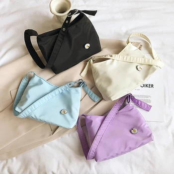 

Simple Women Handbag Classic Texture Creative Delicate Design Daisy Flower Travel Daily Tote Portable Ladies Shoulder Bag