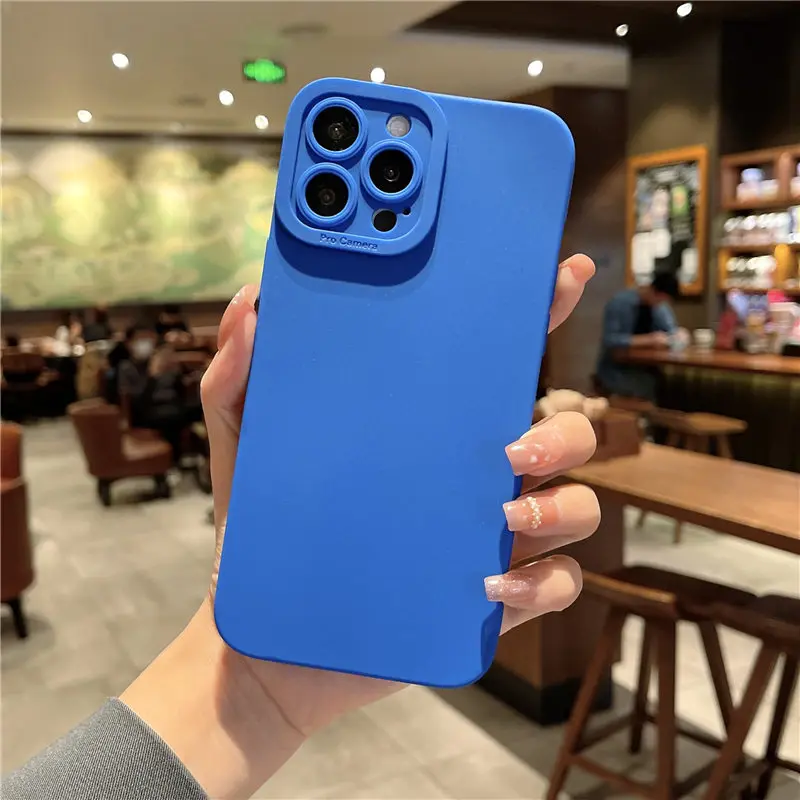 Camera Protection Silicone Phone Case For iPhone 13 Pro Max 11 12 Pro Max XR XS Max X 7 8 Plus Soft Shockproof Matte Back Cover iphone 13 pro max case leather iPhone 13 Pro Max