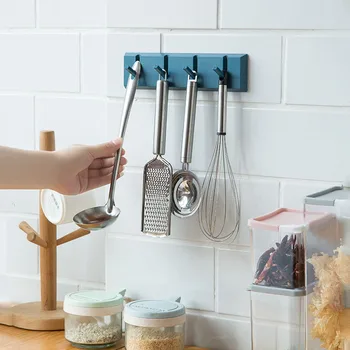 

Strong Self-adhesive Storage rack Piano Creativity Coat hat behind door hang Hook up Kitchen Bathroom goods Wall Accessories 1pc