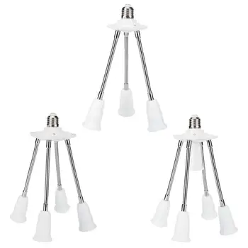 

White E27 Lamp Base Adjustable Rotary LED Light Bulb Socket Holder Adapter Pendant Lighting Socket Ceiling Light Adaptor Cable