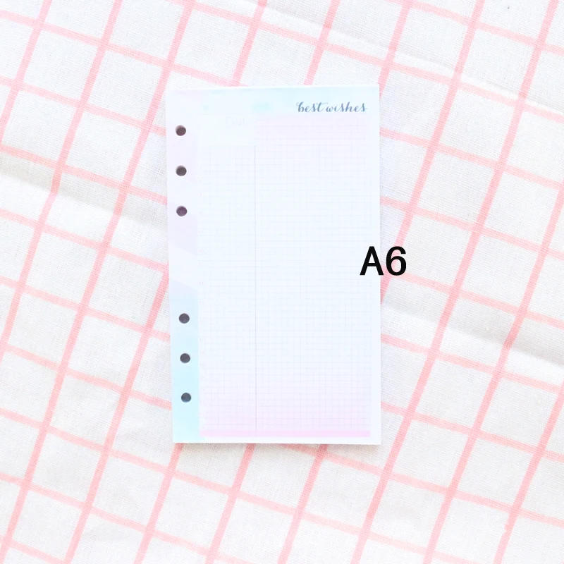 Domikee A5 A6 милые цветные Перезаправляемые бумажные листы для переплета спиральный планировщик блокноты канцелярские товары: ежемесячный ежедневник 45 листов - Цвет: Цвет: желтый