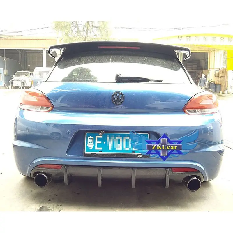 Scirocco carbon fiber rear diffuser wing spoiler for Volkswagen