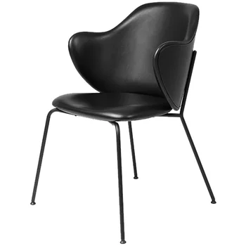 

Italian minimalist wrought iron chair simple home backrest armrest dining chair living room study bedroom lounge chair