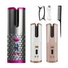Portable Wireless Automatic Curling Iron Hair Curler USB Rechargeable for LCD Display Curly Machine