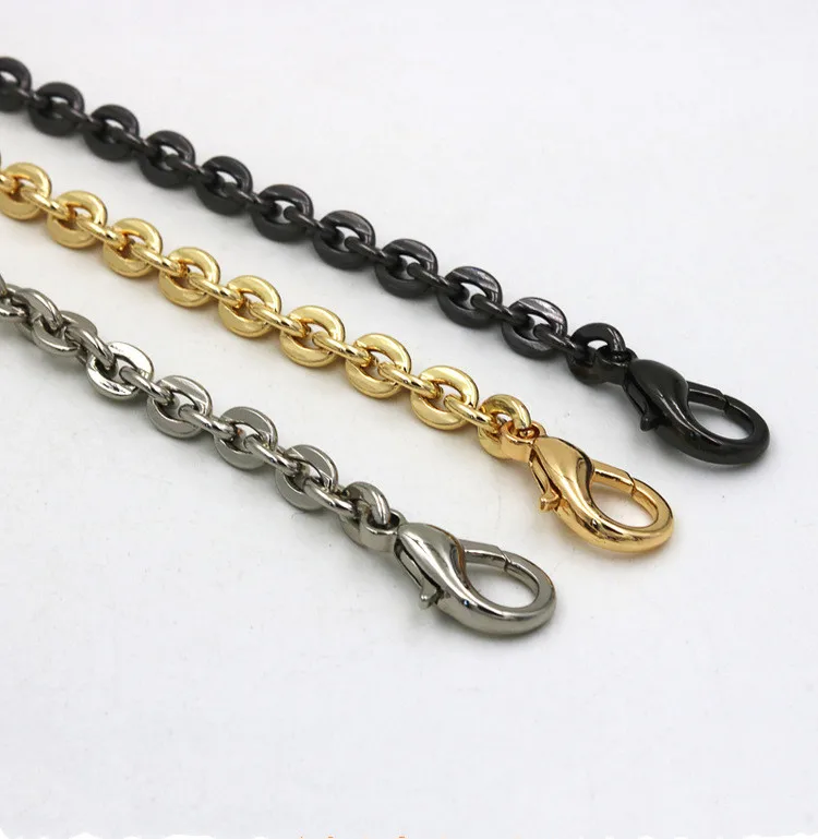 1-5 pieces 60-100-120cm 14mm width gold silver aluminum tabular chains for  fashion bag purse strap for crossbody - AliExpress