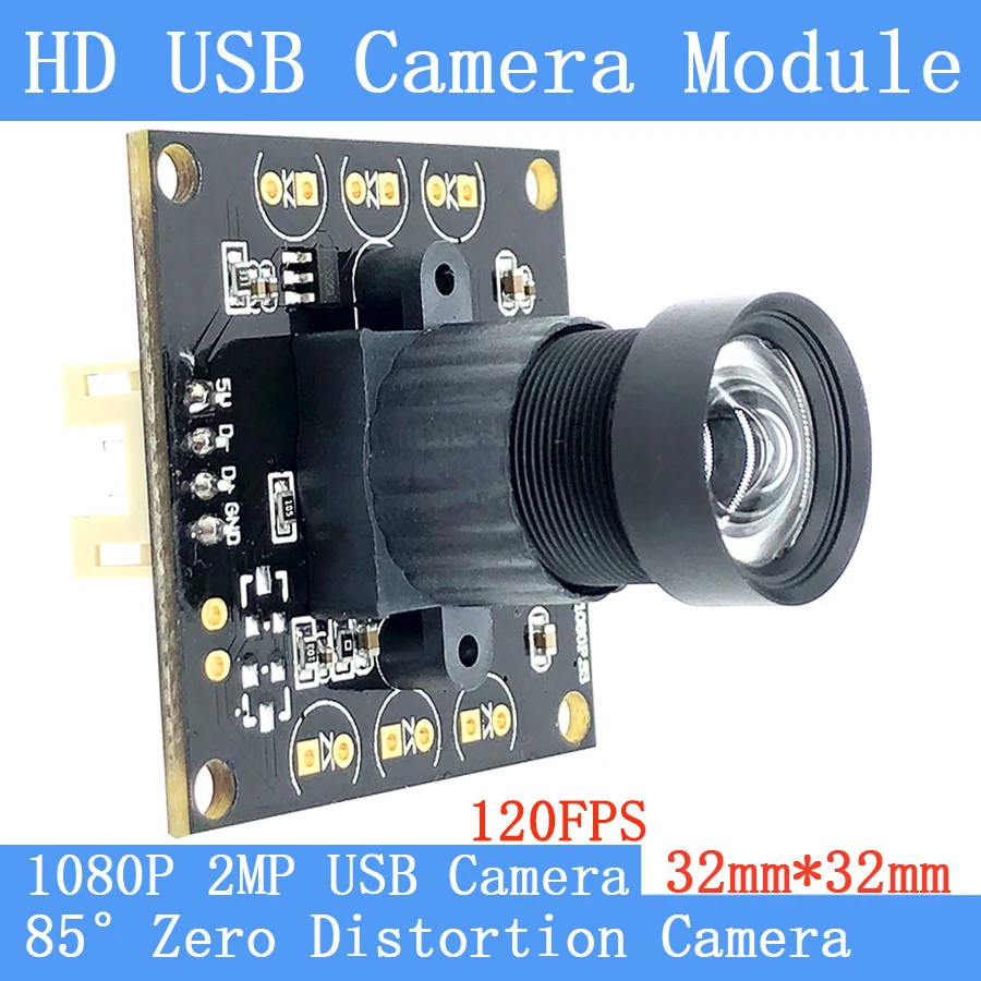 

HD 2MP High Speed 30FPS 60FPS 120fps Plug Play No Distortion CCTV Webcam 1920*1080P Android Linux OTG UVC USB Camera Module