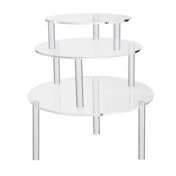 

3Pcs Transparent Removable Acrylic Cake Display Stand for Party Round Cupcake Holder Bakeware Wedding Birthday Party Decoration