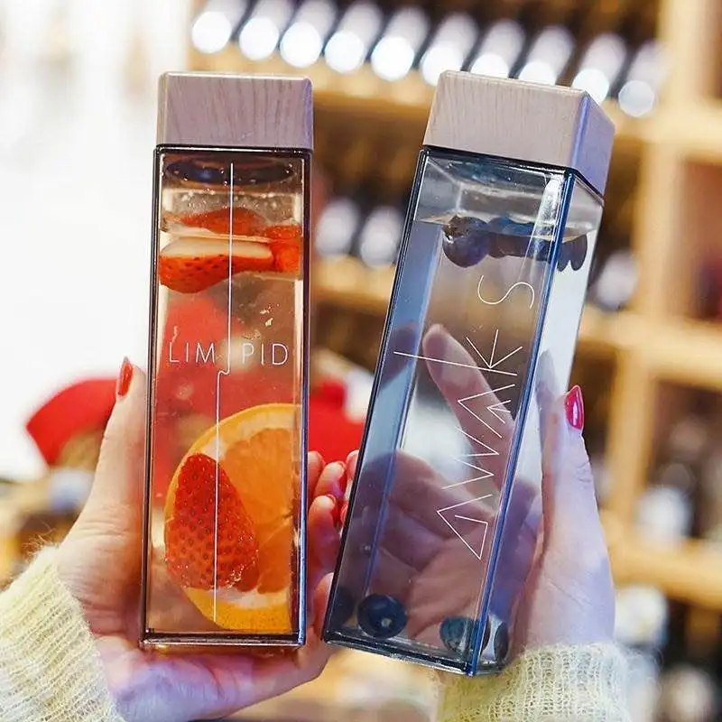 Горячая Распродажа квадратная чайная бутылка для молока фруктов воды без БФА 500