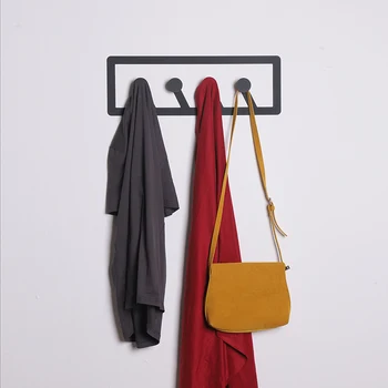 

Nordic Style Iron Towel Hook Black Wall Hook Decor Tool for Clothes Tie Hat Hanger with Screws for Bedroom Living Room Bathroom