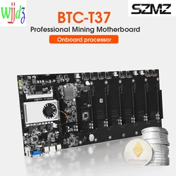 Carte mère T37 pour minage, 8 GPU, avec CPU, CPU, cryptoethereum, Bitcoin, sans élévation, Expert, mineur, réseau Gigabit 