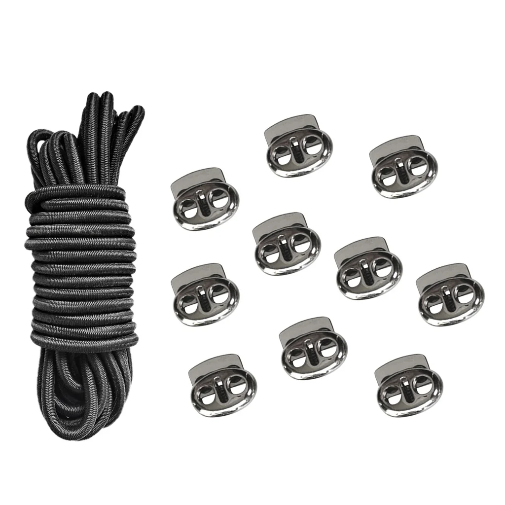 5 м эластичный трос ударный шнур+ 10 шт Bean 2-Hole Cordlocks пружинный стоп