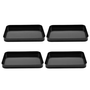 

4 Pack Rectangular Baking Pan,Nonstick Cake Pan,Square Cookie Sheet Toaster Oven Pan Bakeware