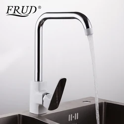 FRUD Polished Chrome Kitchen Faucets Single Handle Stainless Steel Taps Hot and Cold Water Mixers Crane Tapware R40301