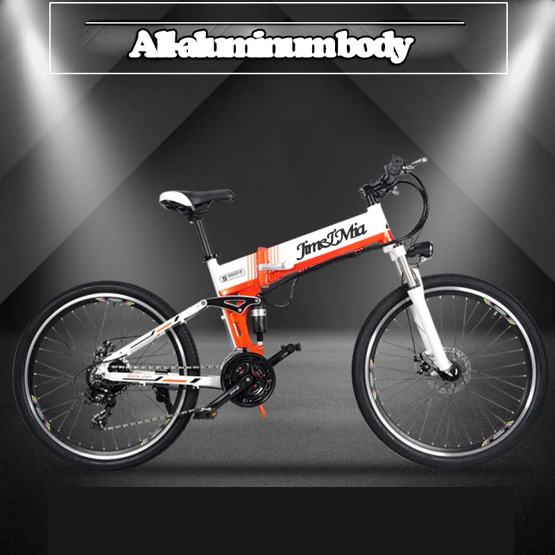 

Folding electric bicycle, 26-inch mountain bike,48V500W 50km super power lithium mountain bike 10. 4 ah moped、 Wire wheel