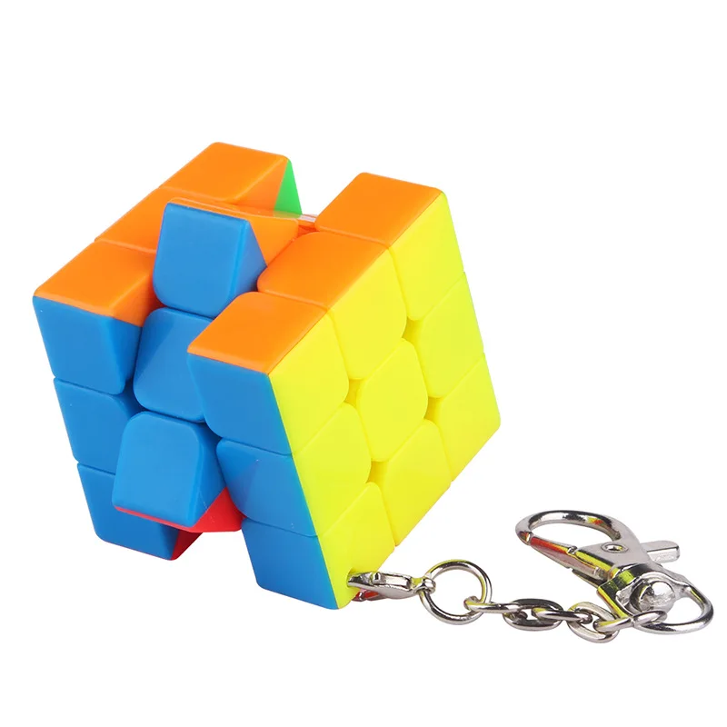 

Yuxin Science Mini Keychain Rubik's Cube 3.5 Cm Three Layer Six-Color Small Cube Smooth Gift Packing Manufacturers Direct Sellin