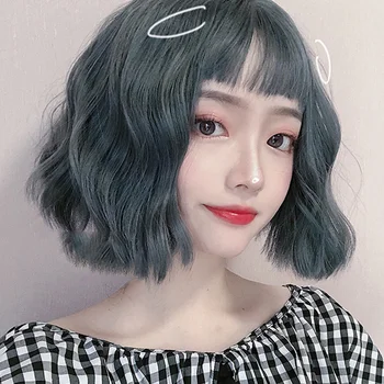 

LUPU Short Curly Bob Wigs Lolita For Women Synthetic Natural Fake Hair Cosplay Wigs High Temperture Fiber Wig