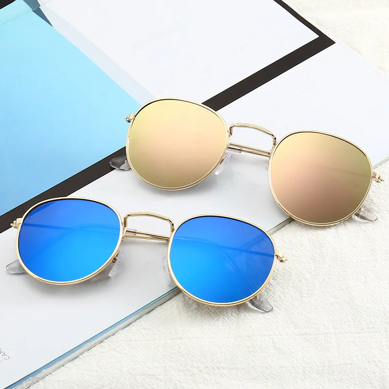 2019 классические круглые солнцезащитные очки в мелкой оправе для женщин/мужчин