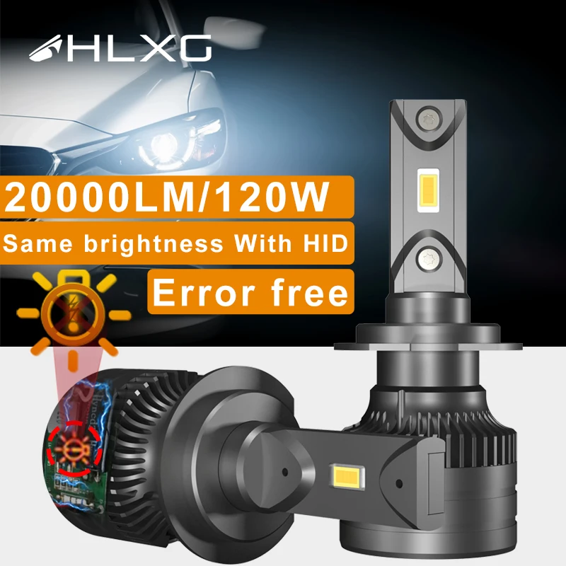 Светодиодсветодиодный лампы HLXG h4 Canbus 9012 лм H8 H9 H11 9005 H7 HB3 9006 6000 HB4 | Автомобили и