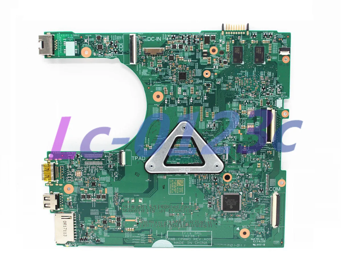 Fulcol для DELL INSPIRON 3568 15 3468 Материнская плата ноутбука i7-7500 Процессор W3238 0W3238 CN-0W3238 DDR3L