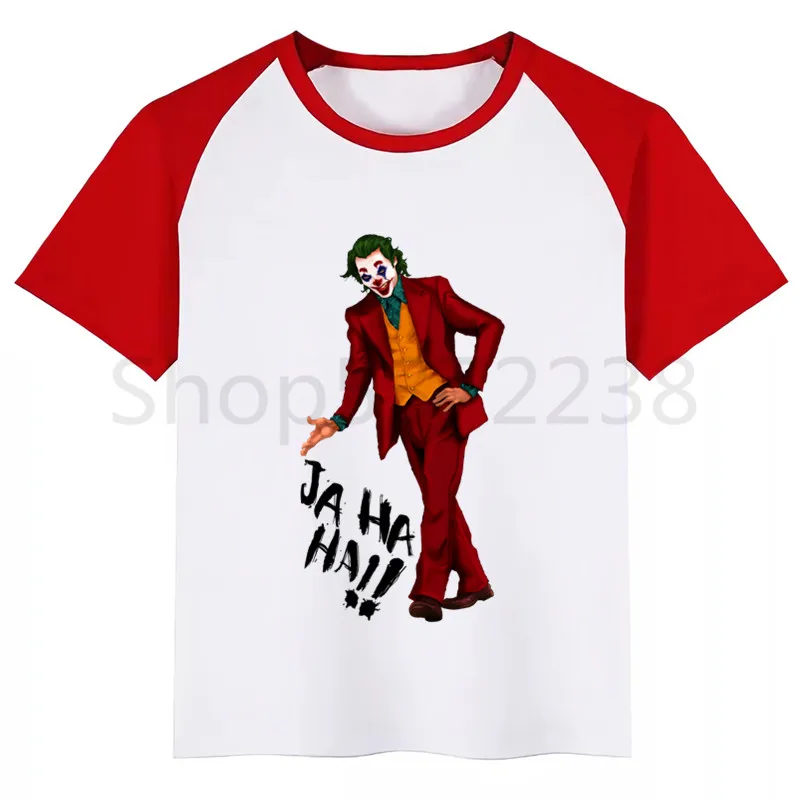 Joker Joaquin Phoenix/Новинка; футболка для мальчиков; рубашки для девочек с милым рисунком; удобная детская футболка с короткими рукавами; Одежда для мальчиков и девочек - Цвет: RedB