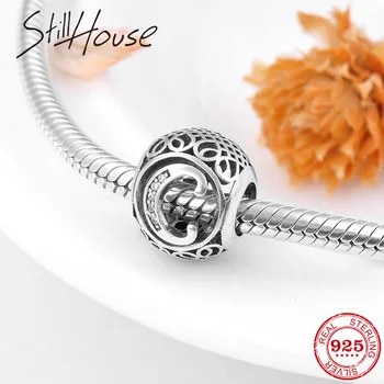 

Hot sale 925 Sterling Silver Hollow Letter C Charms beads Fit European charms silver 925 original Bracelet Jewelry making 2018