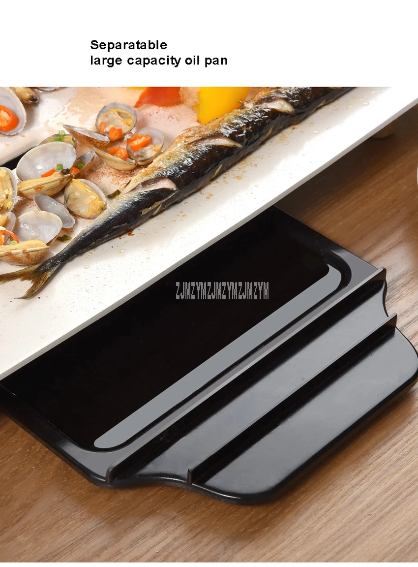 2100W Korean Style Electric Baking Tray Smoke-free Non Stick Ceramic Plate Multi-functional Electric Frying Roasting Machine