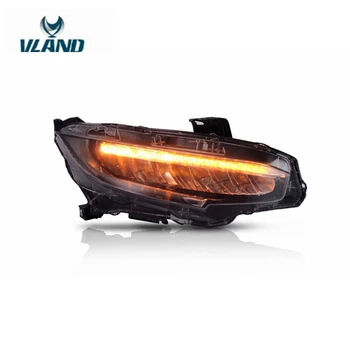 

VLAND Factory Head Lamp For Civic LED Headlight 2016 2017 2018 Full LED Head Light With Moving Signal+Plug And Play+Waterproof