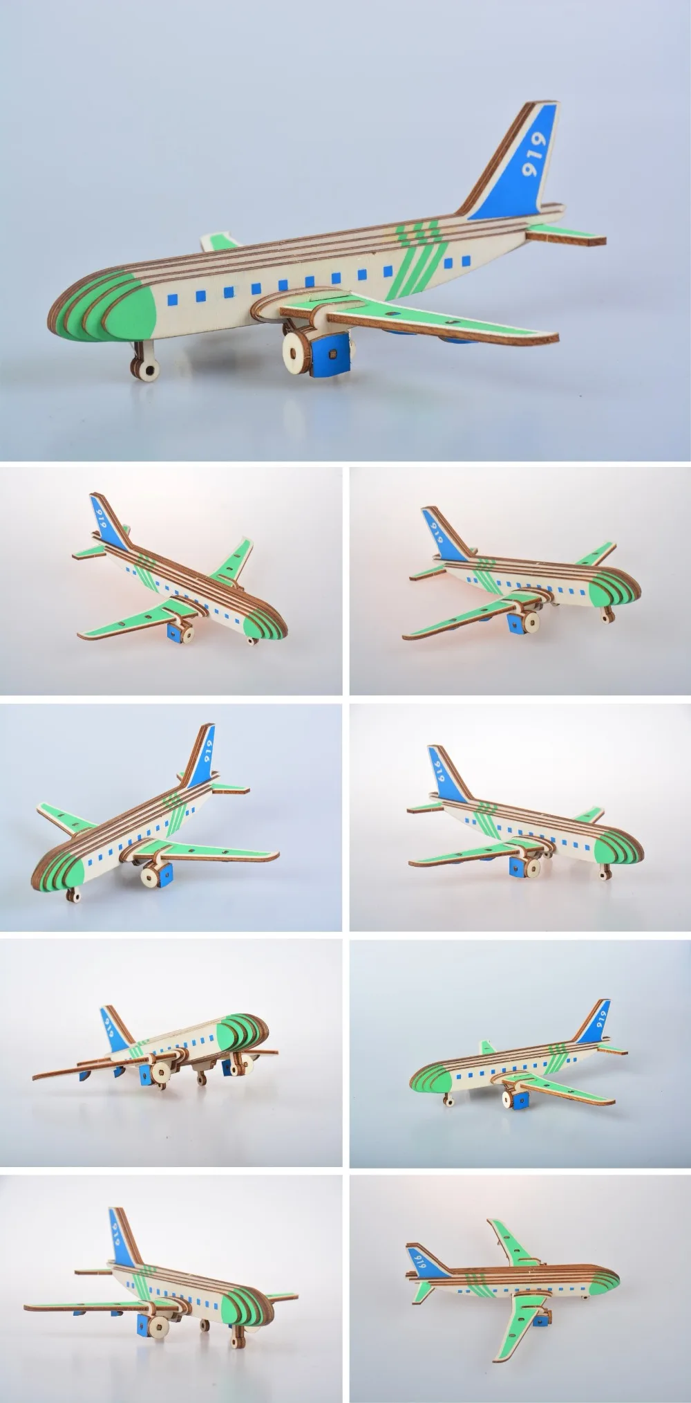 C919 самолет DIY 3D деревянная головоломка по дереву сборочный набор резка деревянные игрушки для Рождественский подарок 3179